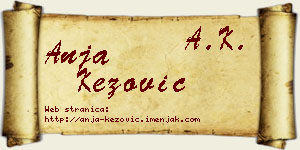 Anja Kezović vizit kartica